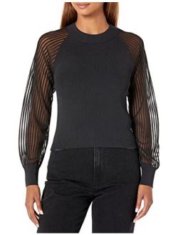 Women's Sheer Sleeve Sweater