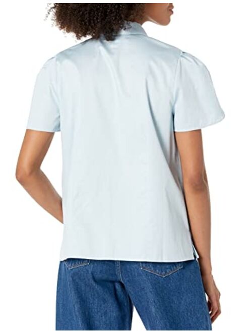 Club Monaco Women's Pleated Sleeve Shirt