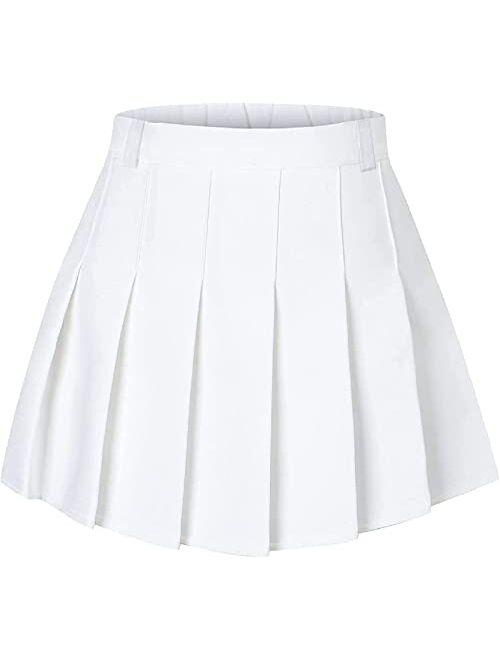 Buy Joe Wenko Women's Girls Pleated Skirt School Uniform Mini Skirt ...