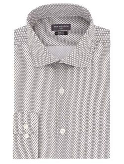 Men's Dress Shirt Flex Collar Stretch Slim Fit Print