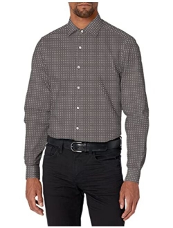 Men's Dress Shirt Flex Collar Stretch Slim Fit Print