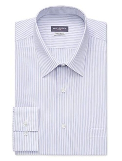 Men's Dress Shirt Regular Fit Flex Collar Stretch Stripe