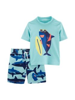 Toddler Boy Carter's Rash Guard Top & Swim Shorts Set