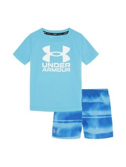Toddler Boys Under Armour Gated Stripe Swim Shirt & Shorts Set