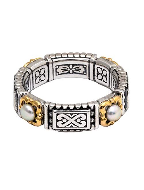 Konstantino Women's Sterling Silver & 18K Gold Band Ring With Mother of Pearl, Hestia Collection