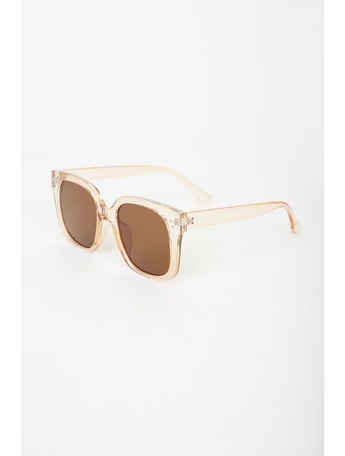 Lulus Sunny Perspective Yellow Square Sunglasses