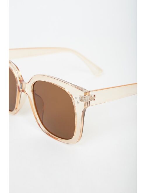 Lulus Sunny Perspective Yellow Square Sunglasses