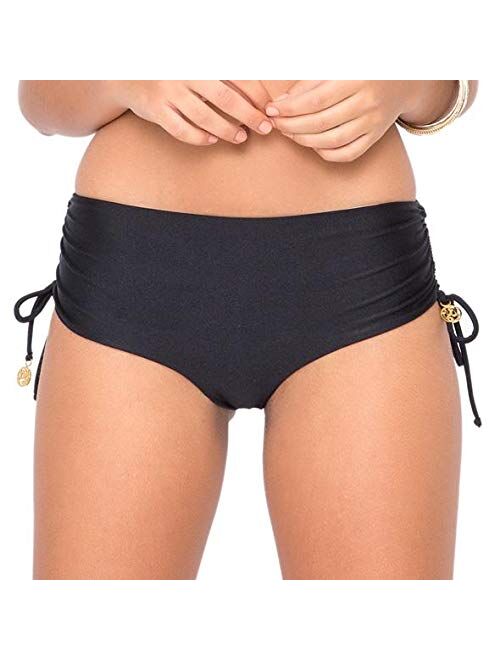 Luli Fama Women's Standard Cosita Buena Reversible Drawstring High Rise Bikini Bottom