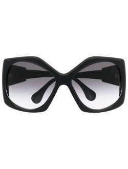 Eyewear oversized heptagon-frame sunglasses