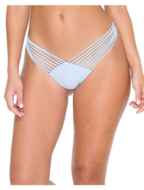 Luli Fama Women's Standard Cosita Buena Wavey Brazilian Ruched Back Bikini Bottom