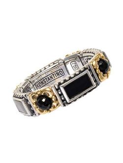 Women's Black Onyx Band Ring, Sterling Silver and 18K Gold, Calypso Collection
