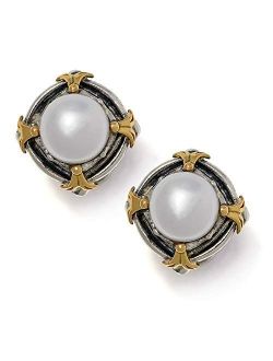 Women's Sterling Silver & 18K Gold Pearl Earrings