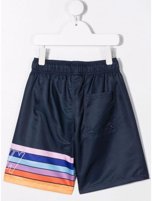 LANVIN Enfant striped-panel swim shorts