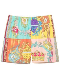Kids mix-print elasticated swim shorts