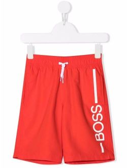 BOSS Kidswear logo-print swim shorts