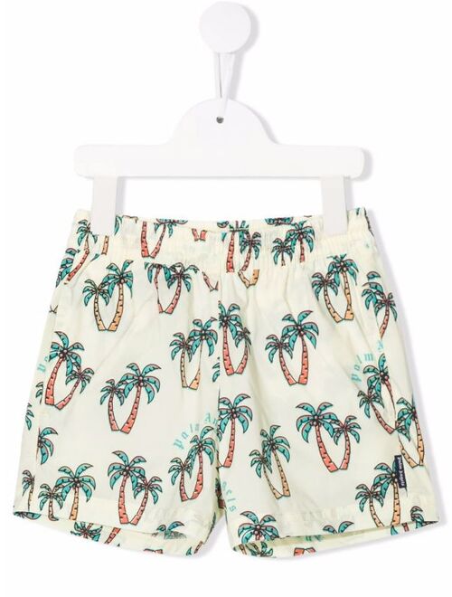 Palm Angels Kids palm tree-print swim shorts