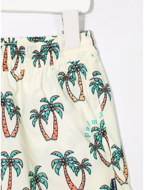 Palm Angels Kids palm tree-print swim shorts