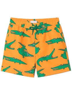 Kids crocodile-print recycled-polyester shorts