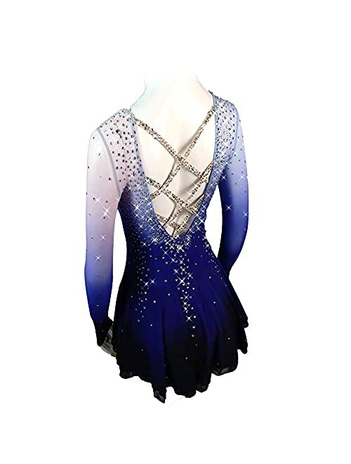 Liuhuo Figure Skating Dress Girls Teens Purple Gradient Ice Skating Competition Costumes