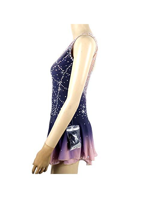 Liuhuo Ice Skating Dress Kids Girls Purple Ballet Dance Rhinestones Women Figure Skating
