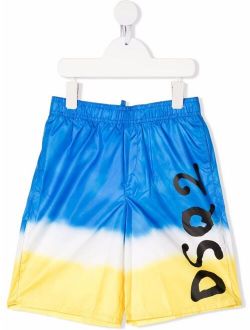 Kids gradient logo-print swim shorts