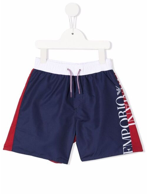 Emporio Armani Kids logo-print swim shorts