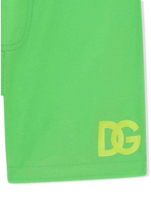 Dolce & Gabbana Kids logo-print drawstring swim shorts