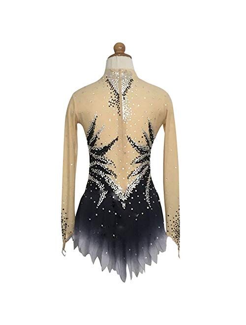 Liuhuo Figure Skating Apparel Girls Women Ice Skating Competition Dress Black Performance Wear Teens Training Dancewear