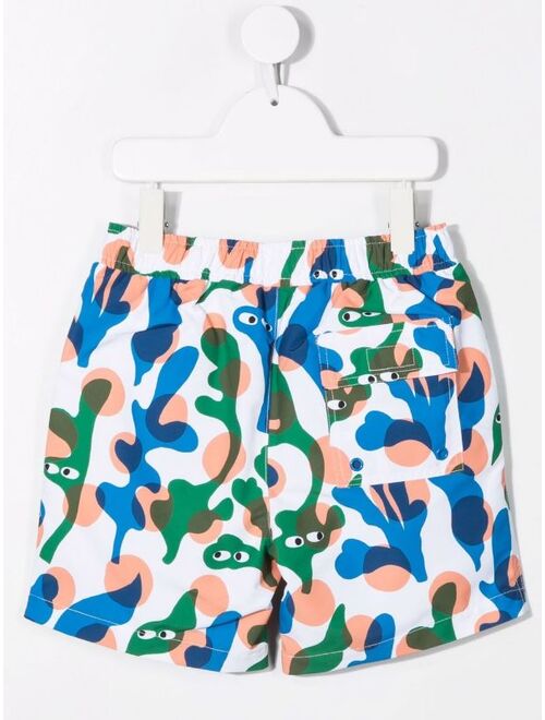 Stella McCartney Kids seaweed-print swim shorts
