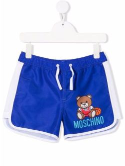 Kids Teddy Bear motif swim shorts