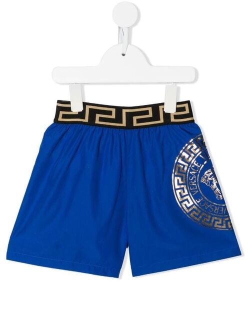 Versace Kids logo-print swim shorts