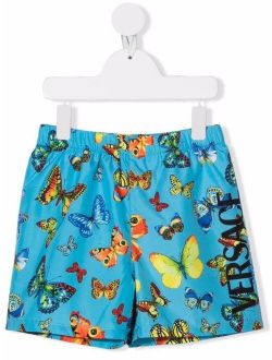 Kids butterfly-print swim shorts