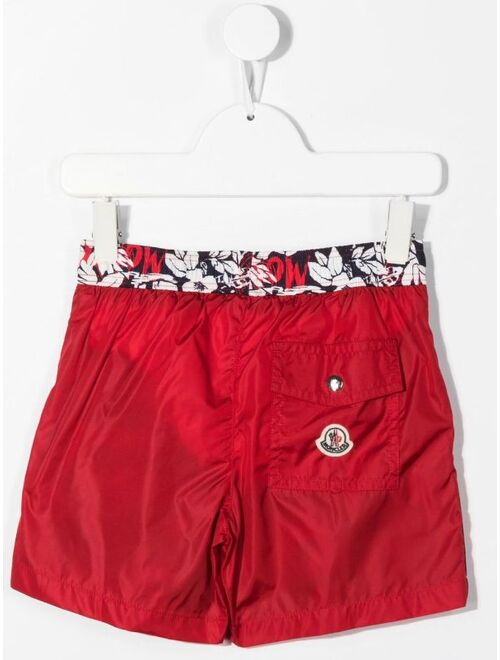 Moncler Enfant floral-print swim shorts