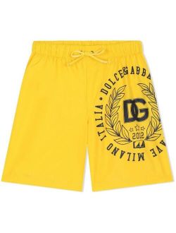 Kids DG logo-print swim shorts