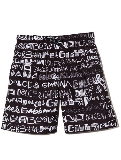 Dolce & Gabbana Kids graffiti print swimming shorts
