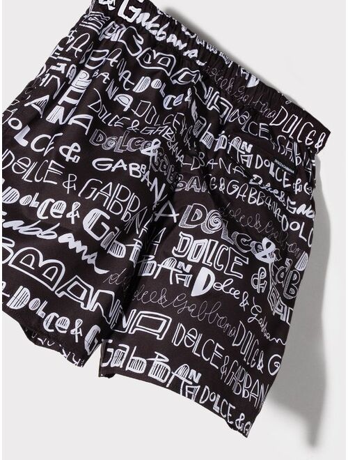 Dolce & Gabbana Kids graffiti print swimming shorts