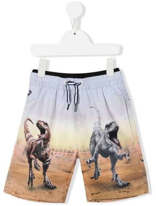 Molo Neal Dino Scenery-print swim shorts