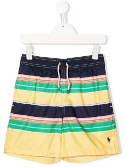 Ralph Lauren Kids stripe-print swim shorts