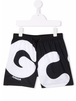 Gcds Kids logo-print swim shorts