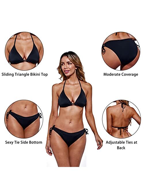 Beautikini Women Two Piece Swimsuit Sexy Bikini Sets for Women Halter String Triangle Bathing Suit