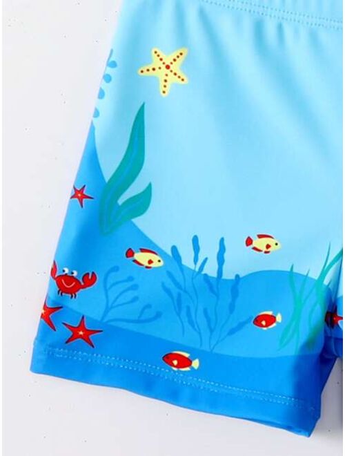 Shein Toddler Boys Shark Print Two Piece Swimsuit