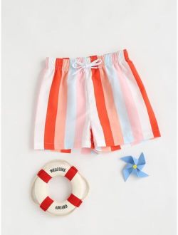 Toddler Boys Rainbow Stripe Beach Shorts