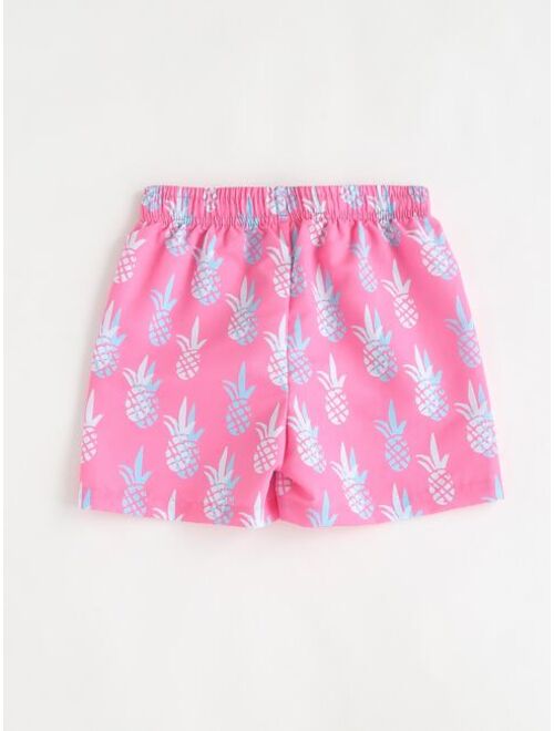 Shein Toddler Boys Pineapple Print Swim Shorts