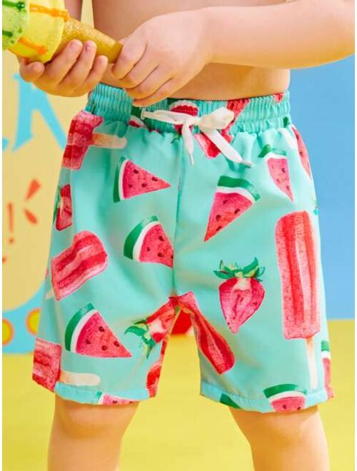Shein Toddler Boys Watermelon Print Swim Shorts