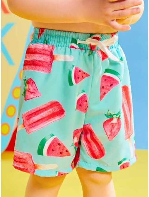 Shein Toddler Boys Watermelon Print Swim Shorts