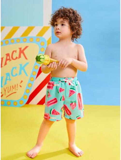 Shein Toddler Boys Watermelon Print Swim Shorts