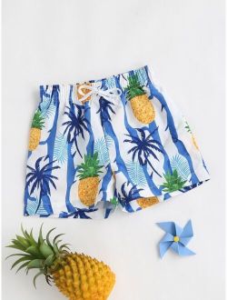 Toddler Boys Pineapple Print Swim Shorts