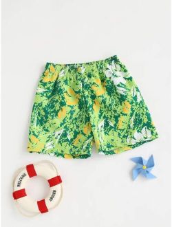 Toddler Boys Floral Print Swim Shorts
