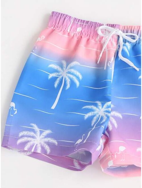 Shein Toddler Boys Palm Tree Print Swim Shorts