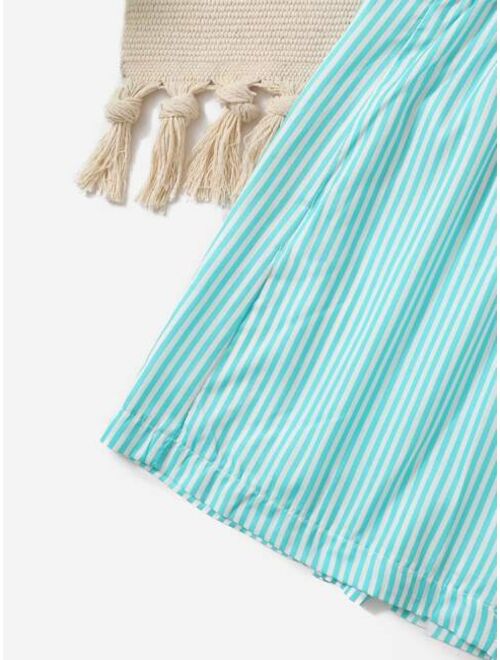 Shein Boys Striped Two Tone Swim Shorts